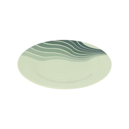 RF8156 Green Radiant Thai Dinner Plate 8 Inch | Lightweight Durable Dinnerware Plate with Stylish Striped Design | Dishwasher Safe Plate for Everyday Dining