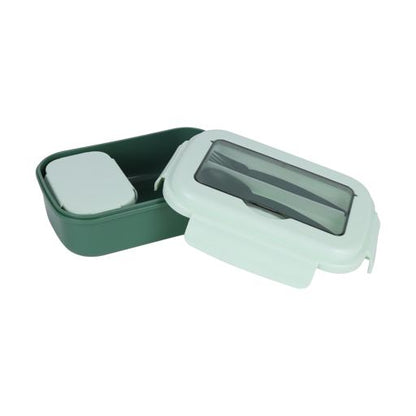Royalford Plastic Lunch Box with Cutlery- RF12905/ 700 ml and 200 ml, Rectangle Tiffin Boxes with Airtight Lid, Fork and Spoon Assorted