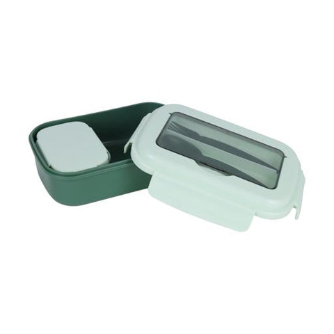 Royalford Plastic Lunch Box with Cutlery- RF12905/ 700 ml and 200 ml, Rectangle Tiffin Boxes with Airtight Lid, Fork and Spoon Assorted