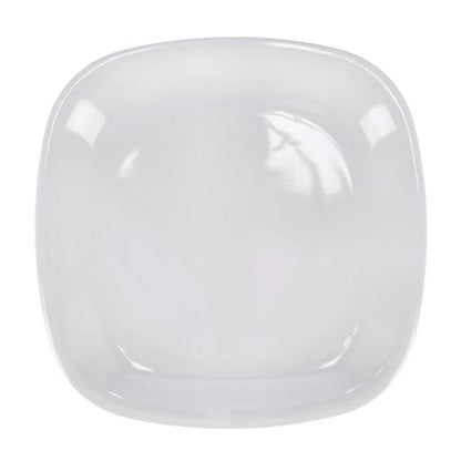 7.5" Opal Ware Square Plate | White Dessert & Serving Plate | Microwave & Dishwasher Safe Dinnerware | BPA-Free Plate for Snacks, Pasta, Salad & Desserts
