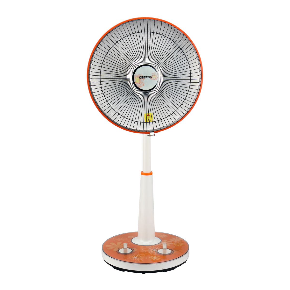 Halogen Stand Heater| High Performance Heater, 1 Hour Timer| Bending/Lifting Of Head Function, Height Adjustable Body And Safety Tip-Over Switch| Perfect For Home And Office Use, Portable With A Carry Handle 1000 W GRH9547 White/Orange