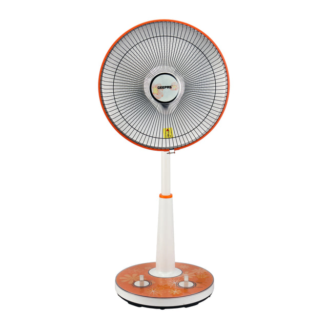 Halogen Stand Heater| High Performance Heater, 1 Hour Timer| Bending/Lifting Of Head Function, Height Adjustable Body And Safety Tip-Over Switch| Perfect For Home And Office Use, Portable With A Carry Handle 1000 W GRH9547 White/Orange