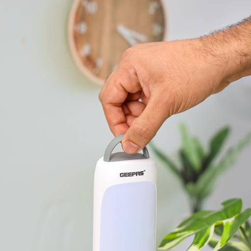 Geepas Rechargeable Emergency Lantern- Energy Efficient Design, 30 Pieces 0.5 W LEDs, and 5 Hours Working/ Portable and Light-Weight Design with Handle/ Perfect for Indoor and Outdoor, Power Outrage, etc./ White,