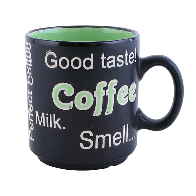 Porcelain Coffee Mug Black/White/Red