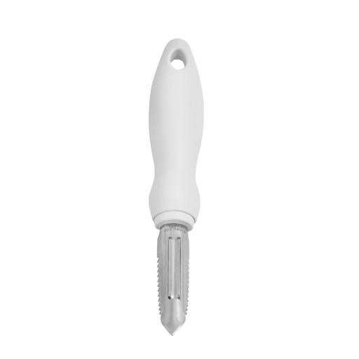 أداة كشط قشور السمك فضية بمقبض أبيض 20.5×3 سم