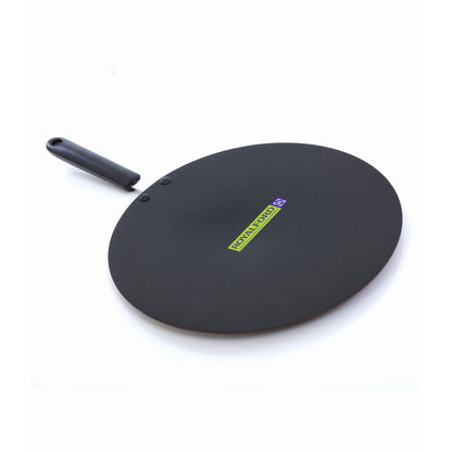 Royalford RF2013-T30 30cm Non-Stick Tawa | 3-Layer Aluminium Flat Griddle | Bakelite Handle | Black