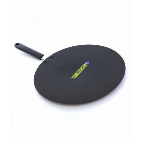 Royalford RF2013-T30 30cm Non-Stick Tawa | 3-Layer Aluminium Flat Griddle | Bakelite Handle | Black