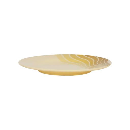 RF8190 8-Inch Melamine Radiant Thai Dinner Plate – Round Dinner Plate with Wavy Pattern & Raised Edge | Yellow