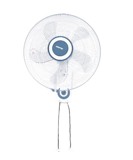 16-Inch Wall Fan - 3 Speed Settings With 2 Pull String Cords/5 Leaf Blades/ Perfect for Home, Work Room Or Office Use GF9483 Black