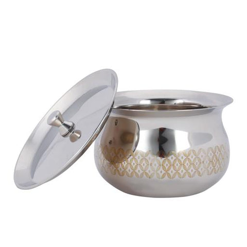 Tomato Cooking Pot with Lid- RF11551 High-Quality, Food Grade Stainless Steel Pot for Cooking and Serving Rice and Other Food Silver