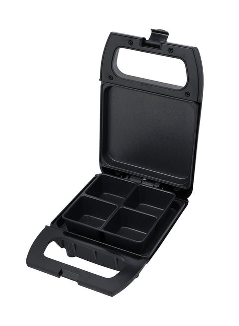 Non Stick Brownie Maker | 4 Bites at A Time | Safety Lock | Cool Touch Handles | Skid Resistance Feet 600 W GBM63050 Black