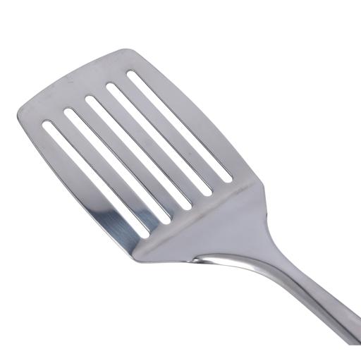 Stainless Steel Slotted Turner With Tube Handle Fish Slice Serving Spatula  RF9850 Silver 35x8x3.6cm