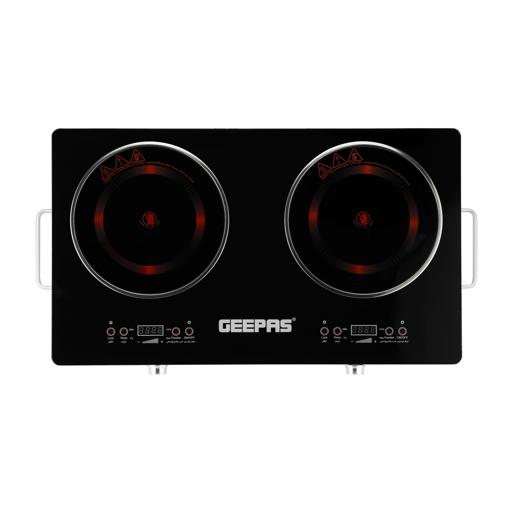 Double Burner Infrared Cooker, 99mins Timer | LED Digital Display | 9 Temperature Settings | Child Lock | Ceramic Heating Element, Touch & Knob Control GIC6131 Multicolour