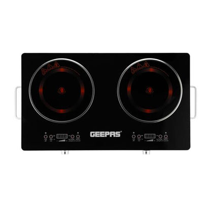 Double Burner Infrared Cooker, 99mins Timer | LED Digital Display | 9 Temperature Settings | Child Lock | Ceramic Heating Element, Touch & Knob Control GIC6131 Multicolour