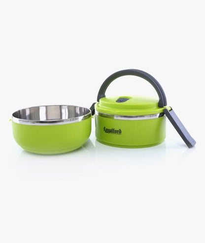 Double Layer Lunch Box | Leak-Proof Airtight Food Storage Container with Stainless Steel Inner | Portable Dishwasher Safe Lunch Box