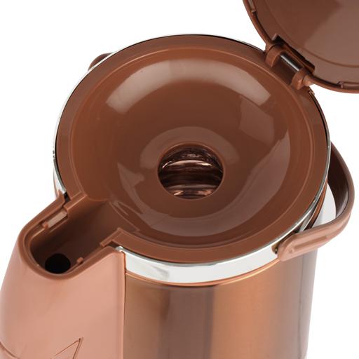 2.5L Thermic Airpot Flask – RF12132 | Double Wall Vacuum Insulated Airpot | 360° Rotating Base | Keeps Drinks Hot for 18 Hours & Cold for 24 Hours | Stainless Steel | Brown Product Description