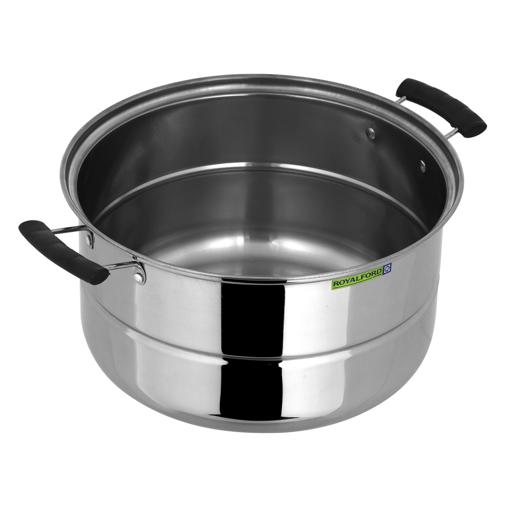 3 Layer Stainless Steel Steamer Pot 9L – 30cm Multi-Tier Cooking Pot, Induction & Gas Compatible, Dishwasher Safe, Heat Resistant with Durable & Comfortable Handles Silver 30cm