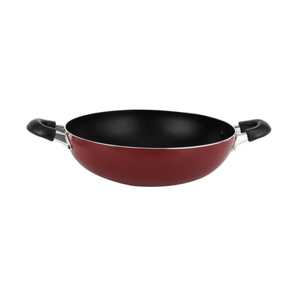 Wok Pan With Glass Lid Pfoa Free Lead Free 3 Layer Non-Stick Coating Cd Bottom Heat-Resistant Exterior Strong Bakelite Handle Premium Quality Aluminium Multi Color 30X8.5Cm Multi Color