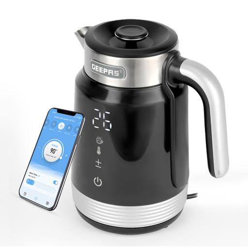 Smart Stainless Steel Kettle with Auto Boiling Shut-Off 1.7 L 2200 W GK38034 Black