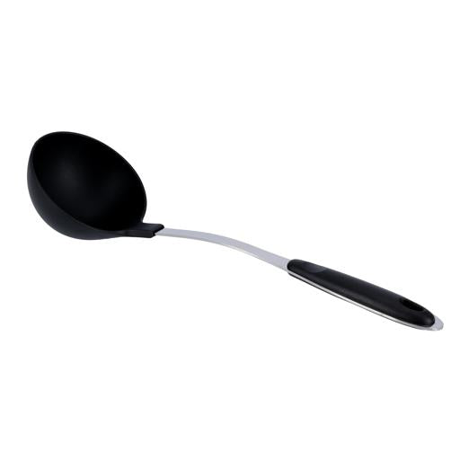 RF1204-NSPL Nylon Soup Ladle with Wooden Handle | Heat-Resistant Non-Stick Serving Spoon | Long Handle for Soup, Gravy, Sauce & Curry