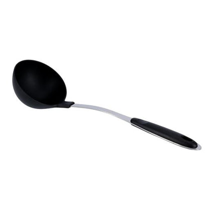 RF1204-NSPL Nylon Soup Ladle with Wooden Handle | Heat-Resistant Non-Stick Serving Spoon | Long Handle for Soup, Gravy, Sauce & Curry