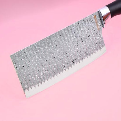 7 Inch Cleaver Knife RF12007 | Extra Sharp Stainless Steel Blade with PP Handle | Heavy Duty Kitchen Knife for Chopping, Dicing & Mincing | Food Grade Cutlery | Silver & Black