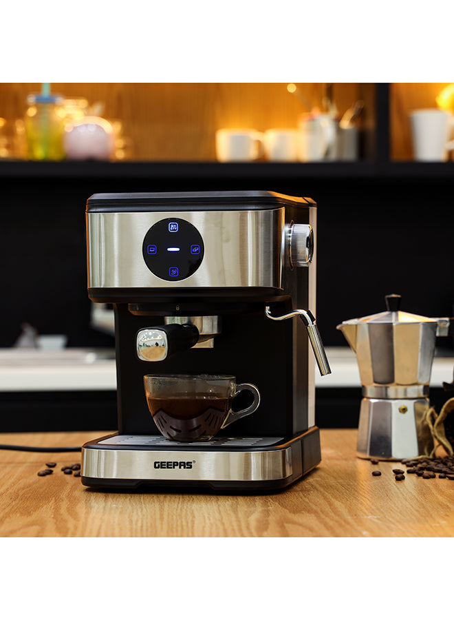 Digital Cappuccino & Espresso Maker - 1.5L, 20 Bar High Pressure | Dual Filter & Detachable Tank | Sleek Space-Saving Design with Overheat Protection & 2-Year Warranty 1.5 L 850 W GCM41511 Black