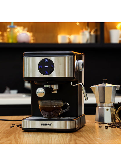 Digital Cappuccino & Espresso Maker - 1.5L, 20 Bar High Pressure | Dual Filter & Detachable Tank | Sleek Space-Saving Design with Overheat Protection & 2-Year Warranty 1.5 L 850 W GCM41511 Black