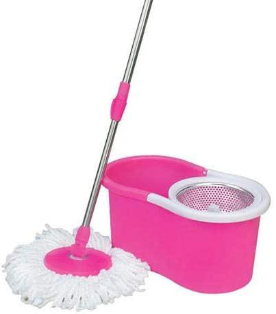 Royalford RF7709 Mop and Bucket Set | Modern Spin 360 Degree Spinning Mop Bucket Home Cleaner| Extended Easy Press Stainless Steel Handle and Easy Wring Dryer Basket for Home Kitchen Floor Cleaning