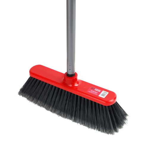 Delcasa 120 CM Floor Broom with a Metal Stick Large and Wide Broom Head| Compatible with All Floor Types| Ideal for Sweeping and Cleaning | Red and Black