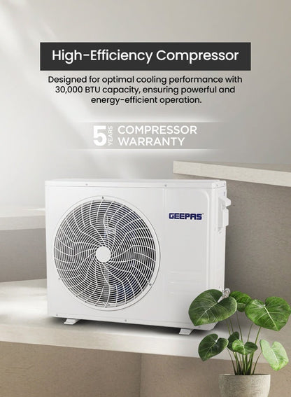 2.5 Ton (27200 BTU) Split AC | Self-Cleaning, Auto Diagnosis, Golden Fin, LED Display GACS3013KCA White