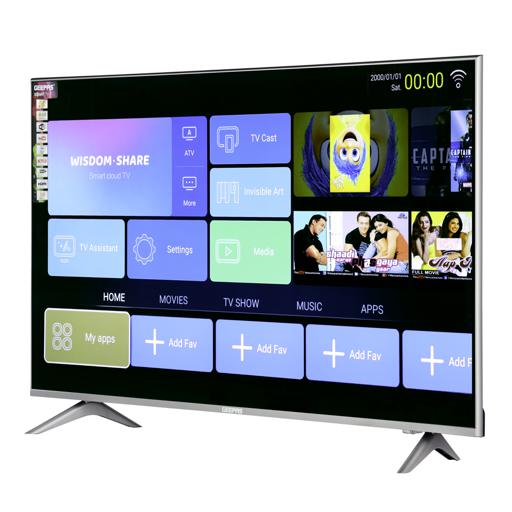تلفزيون ذكي إل إي دي 32 بوصة عالي الدقة مع جهاز تحكم عن بعد، منافذ HDMI وUSB، مقبس سماعة رأس، مدخل صوت للكمبيوتر، واي فاي، أندرويد 14.0 مع خاصية E-Share، يوتيوب وغيرها، موديل GLED3202SCHD، لون أسود