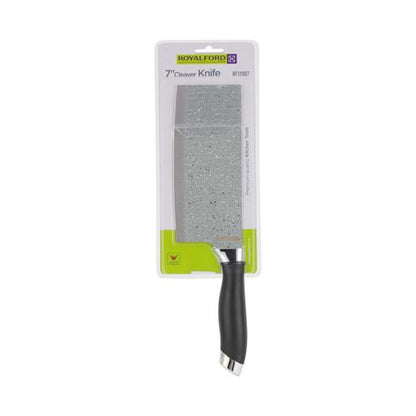 7 Inch Cleaver Knife RF12007 | Extra Sharp Stainless Steel Blade with PP Handle | Heavy Duty Kitchen Knife for Chopping, Dicing & Mincing | Food Grade Cutlery | Silver & Black