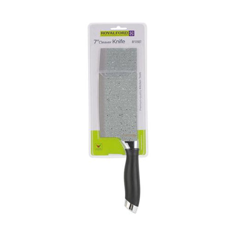 7 Inch Cleaver Knife RF12007 | Extra Sharp Stainless Steel Blade with PP Handle | Heavy Duty Kitchen Knife for Chopping, Dicing & Mincing | Food Grade Cutlery | Silver & Black
