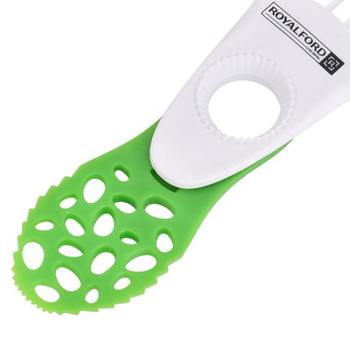Royalford 5-in-1 Avocado Tool- RF10517| Perfect for Cutting, De-stoning and Slicing| Food-Grade, Premium-Quality Polymer| Ergonomic Design for Easy and Convenient Handling| Dishwasher Safe| Green White