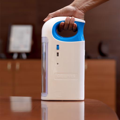 60-LED Rechargeable Emergency Lantern – High-Efficiency Portable Light with Dimmer & 18-Hour Battery Life (Blue & White)