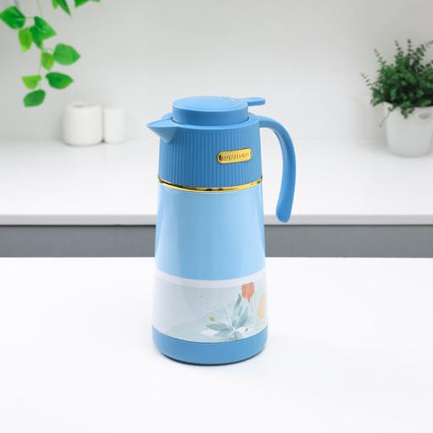 RF12585 1600ml Eden Vacuum Flask | Pink Glass Inner with PP Outer Body | Hot & Cold Insulated Bottle | Leak-Proof Portable Flask | Blue