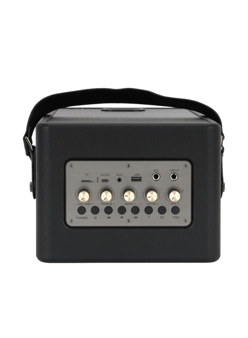 RGB Bluetooth Speaker: Big Sound, Long Playtime, Wireless Mic - Black