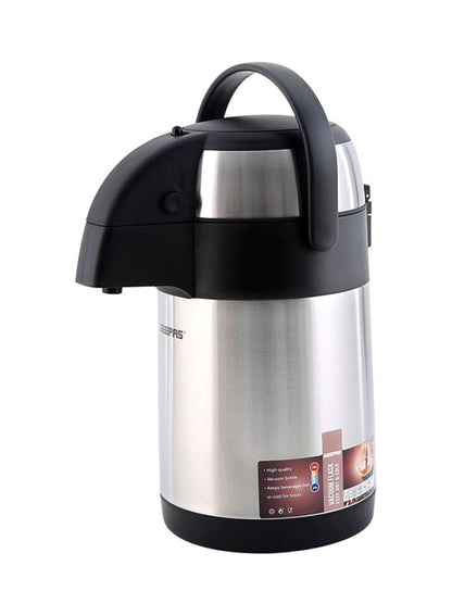 Geepas GVF5262 Vacuum Flask | Coffee Heat Insulated Thermos | 2.5L |for Keeping Hot/Cold 24 Hours Heat/Cold Retention, Double-Walled Vacuum for Coffee, Hot Water, Tea, Beverage | Ideal for Social Occasion, Commercial & Outings