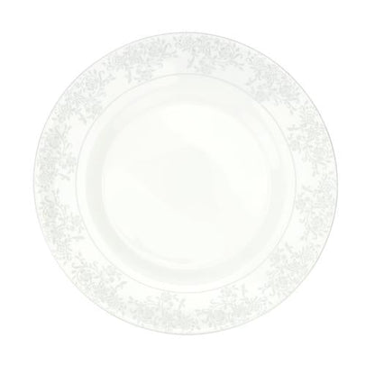 Royalford Velvett Collection 200mm Area Grey Quarter Plate- RF11747 Premium-Quality Opalware, Light-Weight and Food-Grade Plate with Elegant Floral Design White