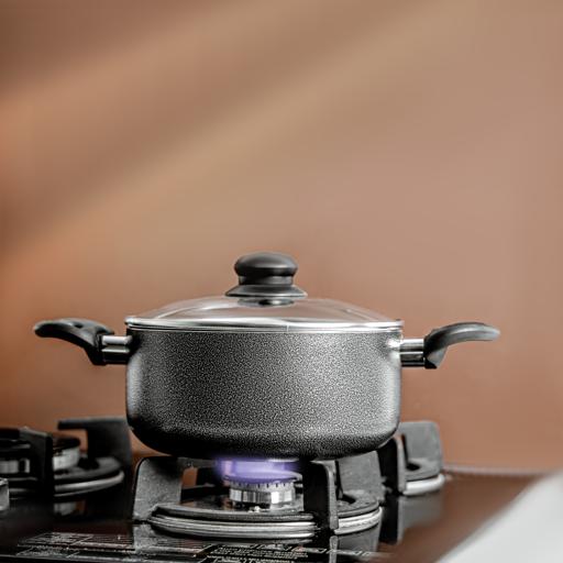 Royalford 9-Piece Non-Stick Cookware Set- RF11642| Aluminum Body With 3-Layer Construction, CD Bottom, Bakelite Handles And Glass Lid| Includes Casserole, Saucepan, Fry Pan, Bamboo Kitchen Tools| PTFE-Free And PFOA-Free| Assorted Colours