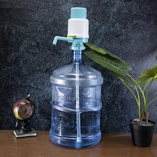 RF7785 Manual Water Pump | Dolphin Water Bottle Dispenser Pump | Portable Hand Press Water Pump for 5-6 Gallon Bottles | No Electricity Required | White & Blue