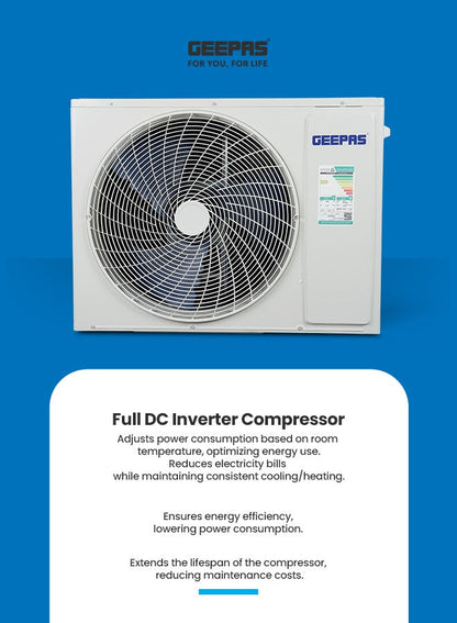 2 Ton Inverter Split Air Conditioner with Installation Piping Kit, Hot and Cold Functionality, and Gold Fin Condenser GACS247KRCHA White
