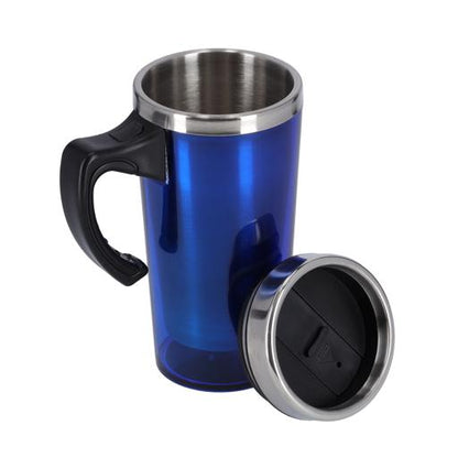 RF9816 480ML Double Wall Travel Mug | Stainless Steel Insulated Coffee Mug with Handle | BPA Free Leak-Resistant Mug for Hot & Cold Drinks | Portable Tea, Coffee & Water Cup | Blue