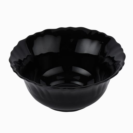 Royalford 5" Opalware Soup Bowl RF11905 Black-Wave Series, Elegant Color Perfect for Serving and Eating Soups, Salads, Sweets, Snacks Lightweight, Serveware, Dishwasher-Safe and Microwave Safe Black Multicolor 5inch