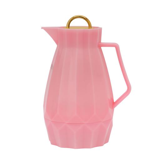 RF12131 1000ml Vacuum Flask | Pink Glass Inner with PP Outer Body | Hot & Cold Insulated Bottle | Leak-Proof Portable Flask | Pink & Golden