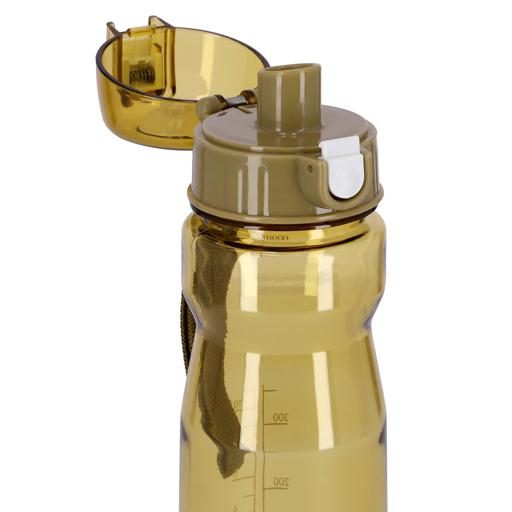Water Bottle- Reusable Water Bottle | Wide Mouth with Hanging Clip | Button Lock Lid with Transparent Body | Perfect while Travelling Golden 600ml