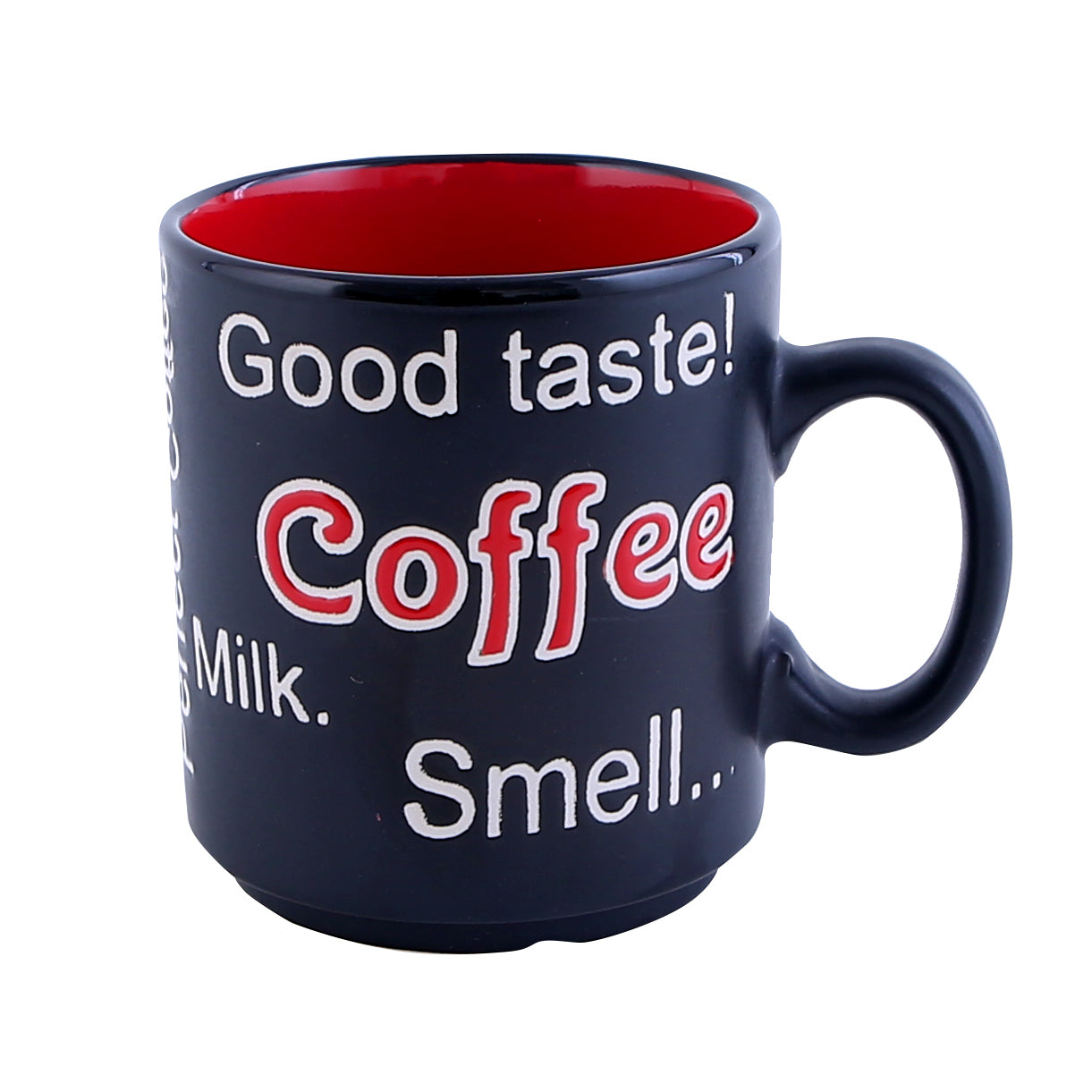 Porcelain Coffee Mug Black/White/Red