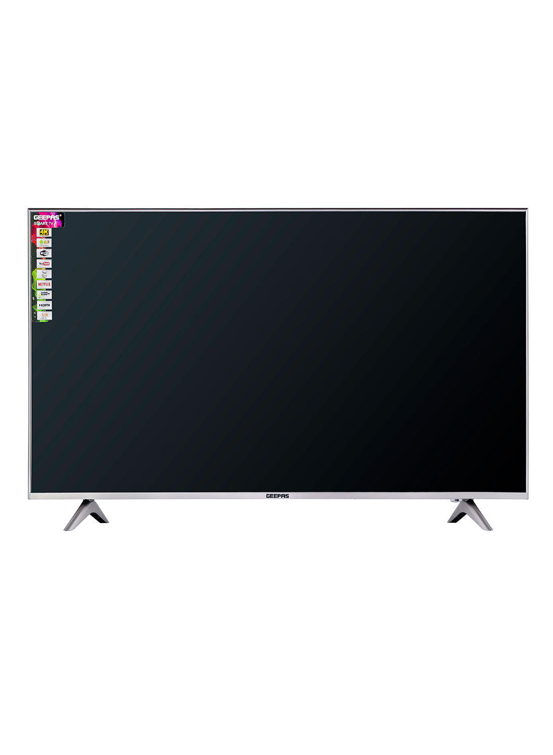 تلفاز ذكي 50 بوصة LED عالي الدقة بدون إطار مع جهاز تحكم عن بعد، منافذ HDMI وUSB، مقبس سماعة رأس، مدخل صوت للكمبيوتر، واي فاي، نظام أندرويد 9.0 مع خاصية E-Share، يوتيوب، نتفليكس، GLED5028SEFHD، لون أسود