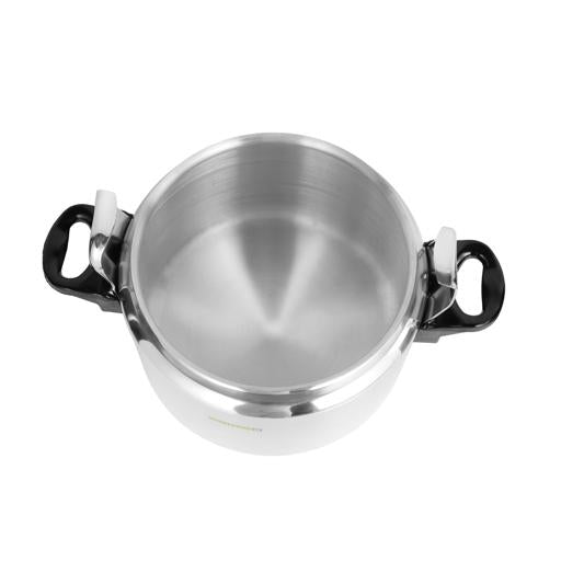 9L Aluminum Pressure Cooker RF11175 | Multi-Safety Pressure Cooker | Gas, Ceramic & Halogen Compatible | Silver